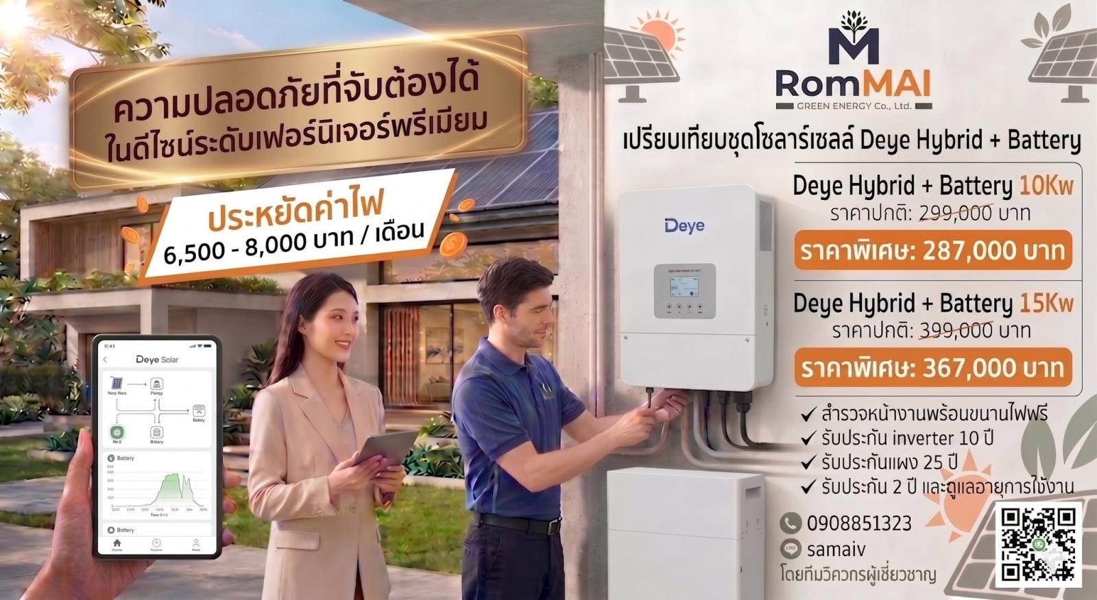 ผลงานการติดตั้ง บริษัท ร่มไม้ กรีน เอนเนอร์จี จำกัด